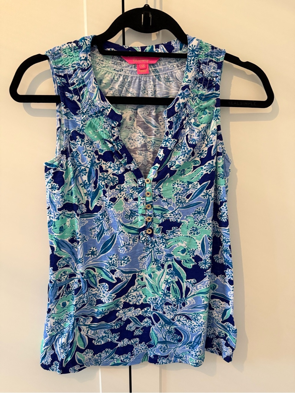 Lilly Pulitzer Essie Floral Tank in Blue & Teal